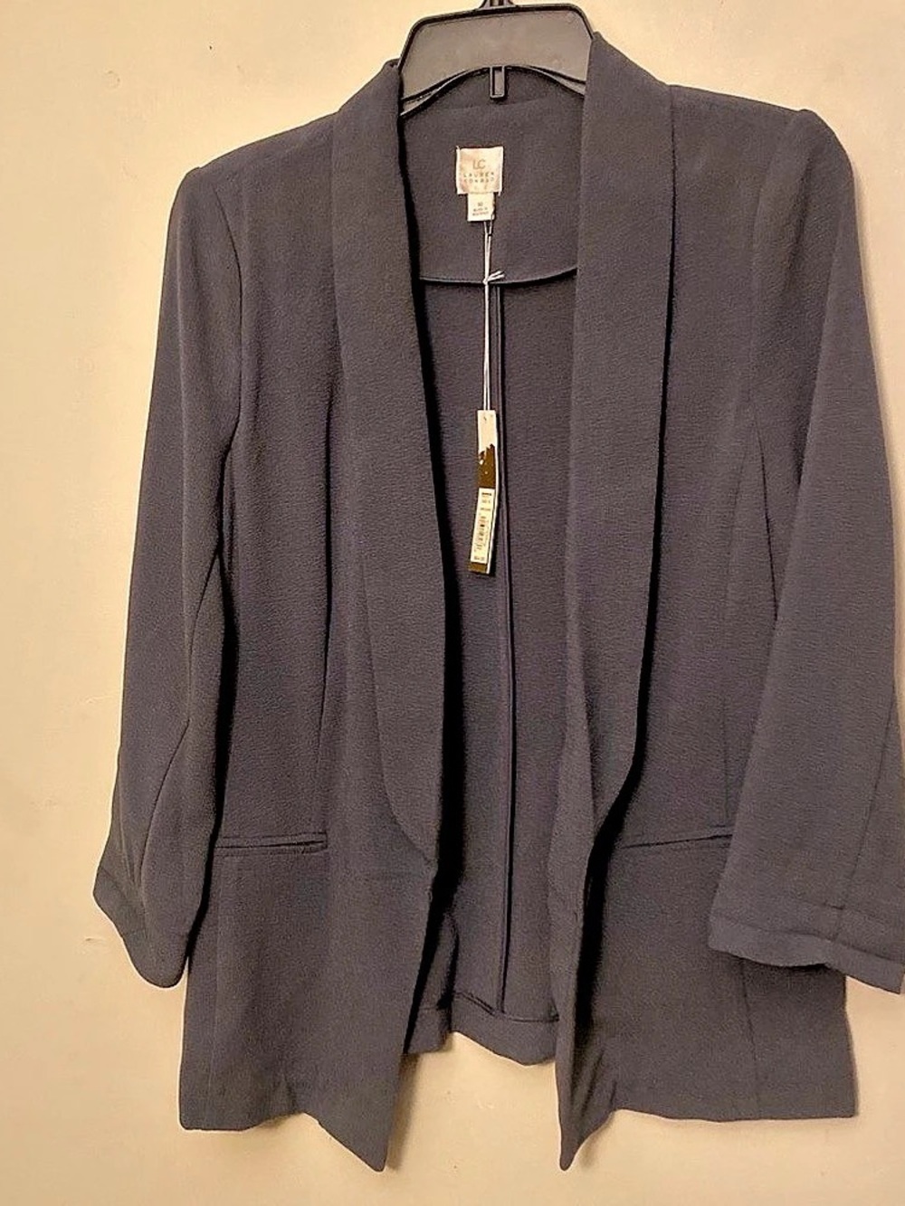 Lauren Conrad Crepe Blazer Open Front Blazer in Gray Size 10 NWT